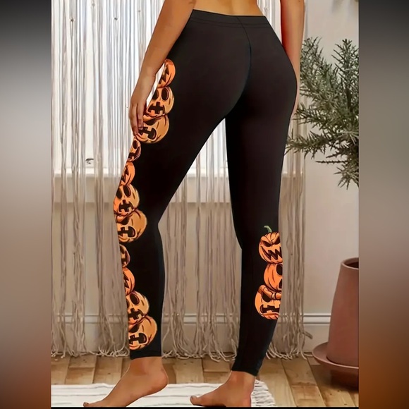 Halloween 🎃 Pumpkin Print Leggings - Picture 5 of 7